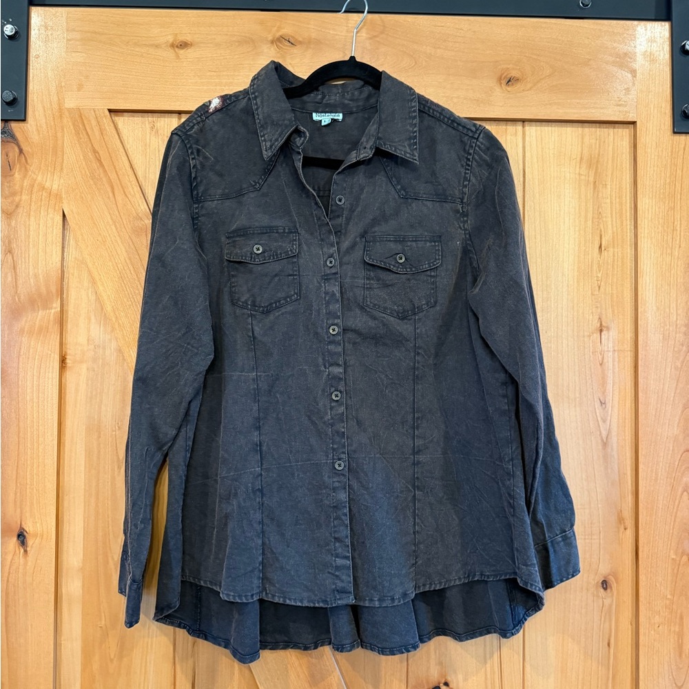 Nostalgia Black Button Down Shirt